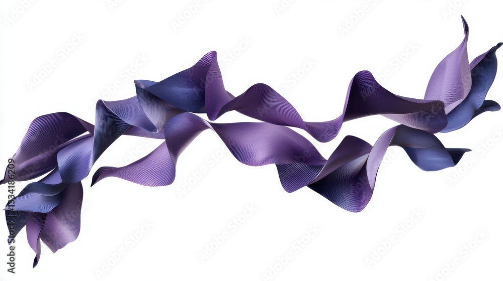 Poster abstract purple ribbon wave design with fluid shapes and curved lines for creative backgrounds and a