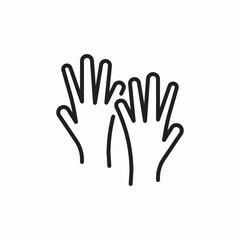 hands raising icon sign vector