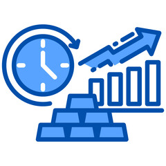 Investment icon in Blue Color Style. Simple Vector Design. Simple Vector Flat Icon