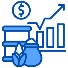 Commodities icon in Blue Color Style. Simple Vector Design. Simple Vector Flat Icon