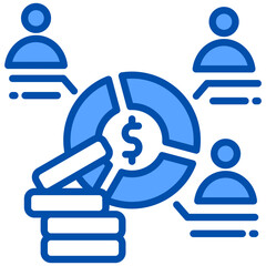 Mutual Fund icon in Blue Color Style. Simple Vector Design. Simple Vector Flat Icon