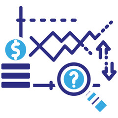Predictive Chart icon in Glyph Dual Color Style. Simple Vector Design. Simple Vector Glyph Icon