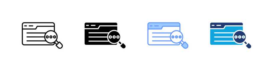 Search Engine Multistyle Icon Set Vector 