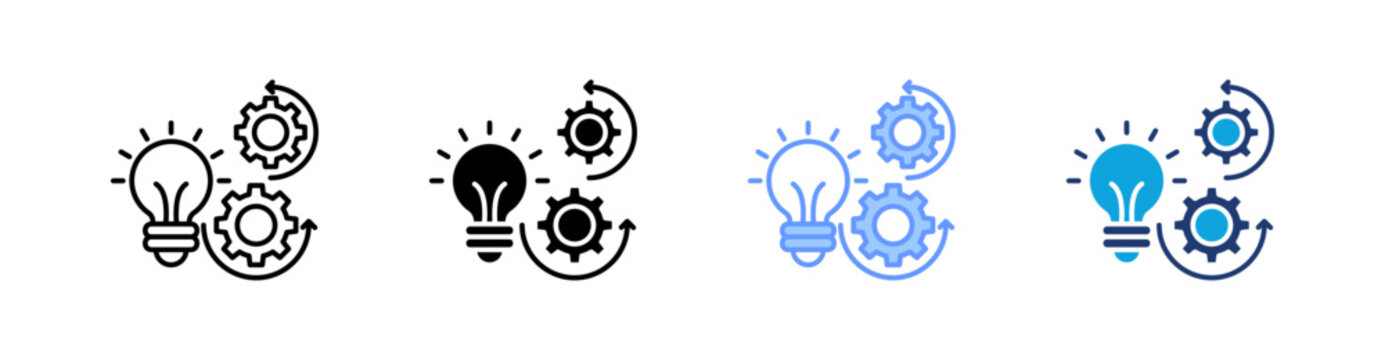 Implementation Multistyle Icon Set Vector 