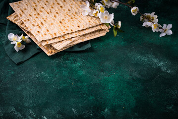 Traditional Jewish bread matzo for Passover
