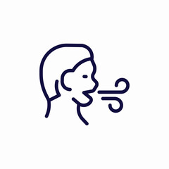 breathe exhale icon sign vector