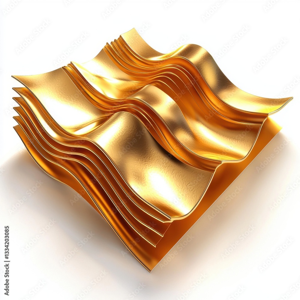 Aufkleber elegant golden wave texture background with shimmering reflections for stunning visual displays and 