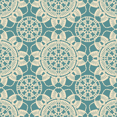 Pattern with crochet granny square wallpaper handmade decorative art design print	
