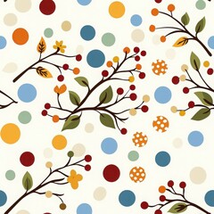 Vibrant and cheerful pattern of colorful circles creating a fun seamless background for summer inspired artwork