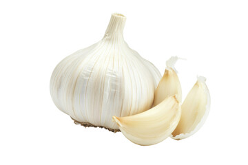 Obraz premium Isolated Fresh Garlic with Three Cloves