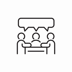 mutual discussion meeting icon sign vector