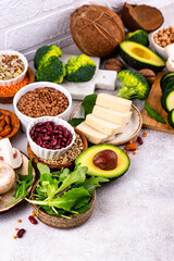 Vegan keto products. Ketogenic plant-based food