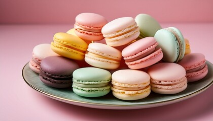 Obraz premium macaroons on a wooden table