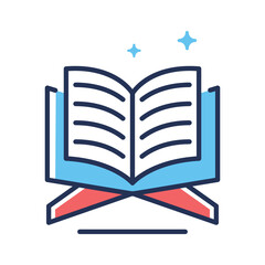 A captivating line style icon of holy quran recitation