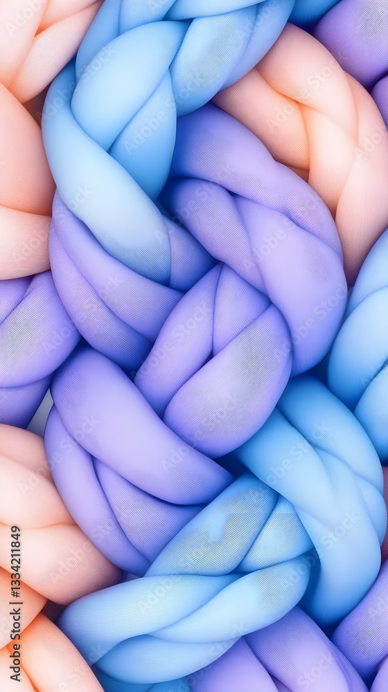 Poster intertwined pastel-colored cords create an abstract texture