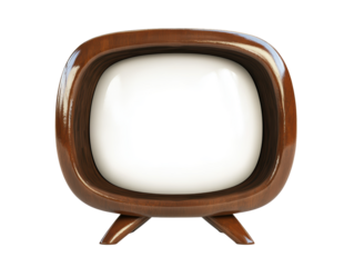 Isolated Retro Style Wooden Television Set