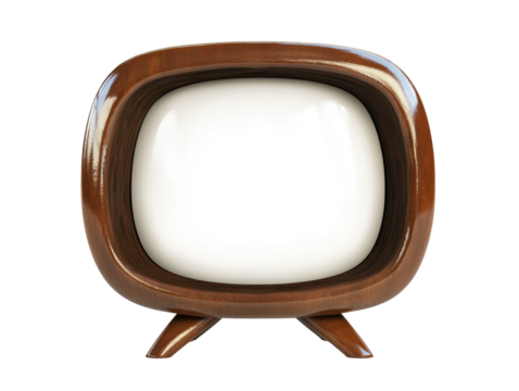 Isolated Retro Style Wooden Television Set