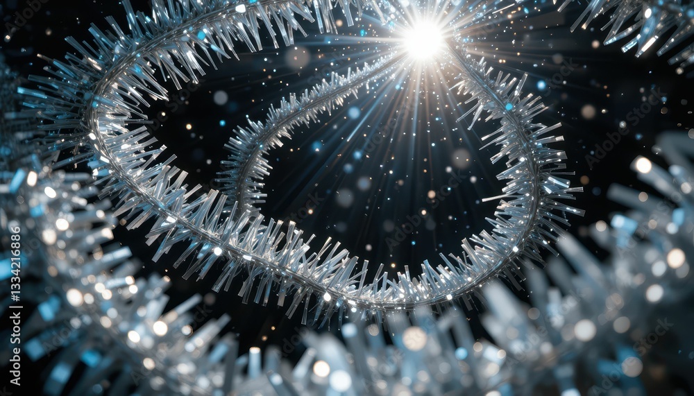 Aufkleber abstract spiral background with shiny particles and light rays