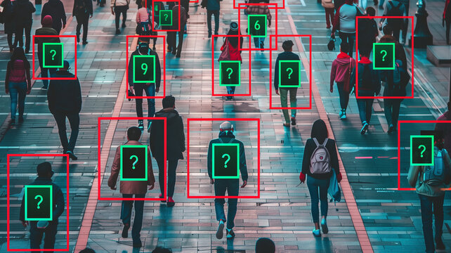 Monitored by AI. Social credit system concept image.