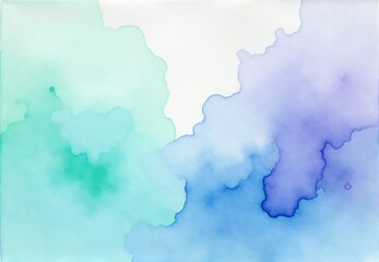Obraz premium Abstract Watercolor in Teal, Blue, and Purple