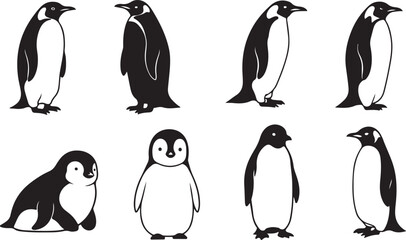 Fototapeta premium penguin silhouette vector illustration art