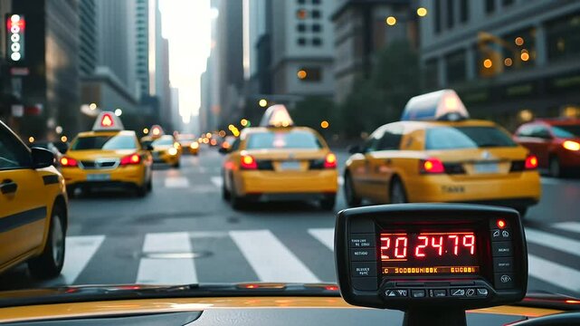 Taxi Meter Showing Fare in Details