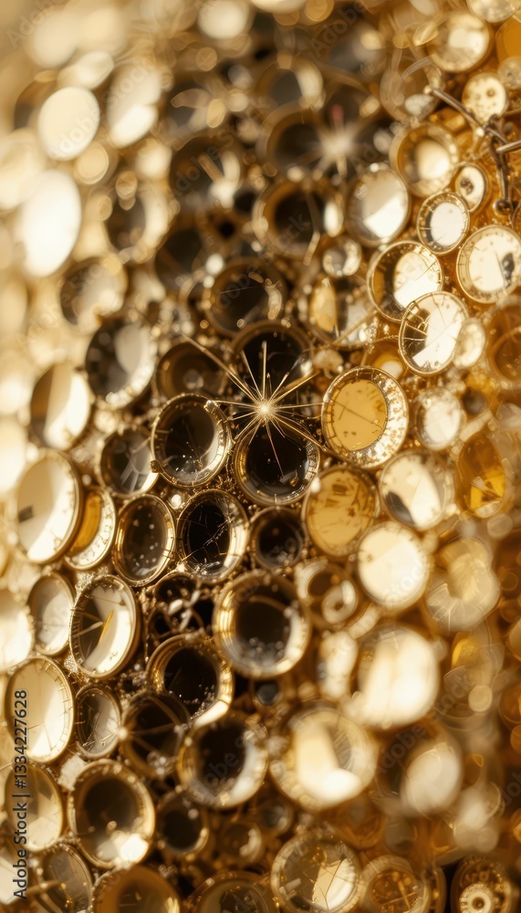 Aufkleber glimmering gold circles creating a shimmering texture effect