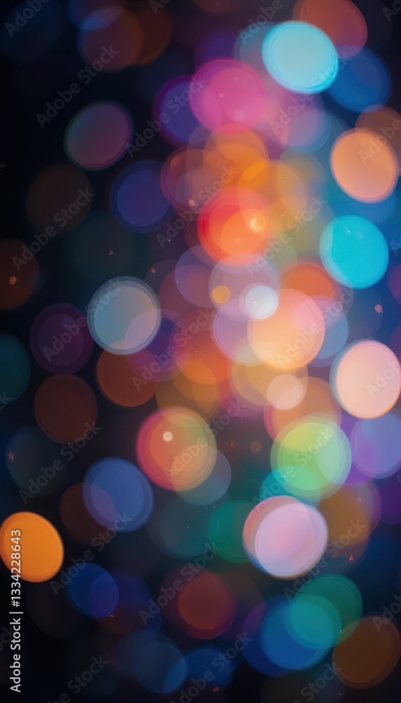 Poster colorful bokeh lights creating abstract background for design purposes