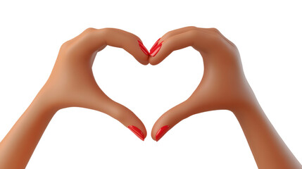 Obraz premium 3d illustration of hand forming heart shape isolated on white background