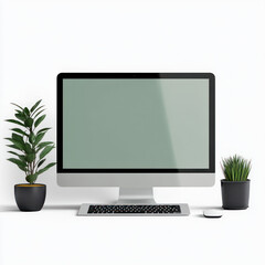Fototapeta premium computer monitor with green screen