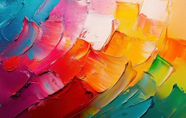 Abstract Acrylic Painting Background Texture with Colorful Brush Strokes Detail