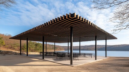 Lakeside Pavilion Autumnal View, Outdoor Seating