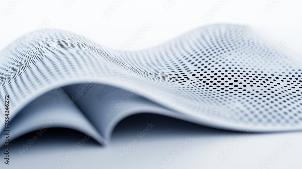 Poster abstract close-up of curved paper waves with soft textures and patterns