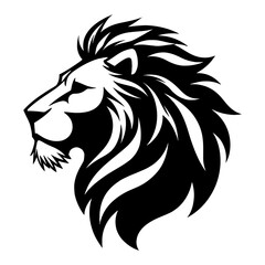 Obraz premium Elegant Full Body Lion Logo Black and White Outline Line Art Drawing of Predator Feline Sketch