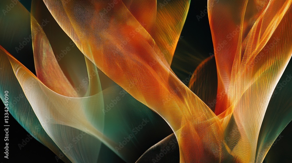 Poster abstract colorful wave patterns in fluid motion and light