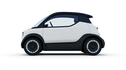 Fototapeta premium A compact electric vehicle placed on a clean white background with room for text or graphics.