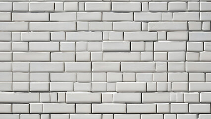 Fototapeta premium White Brick Wall with 3D Staggered Pattern and Textured Surface