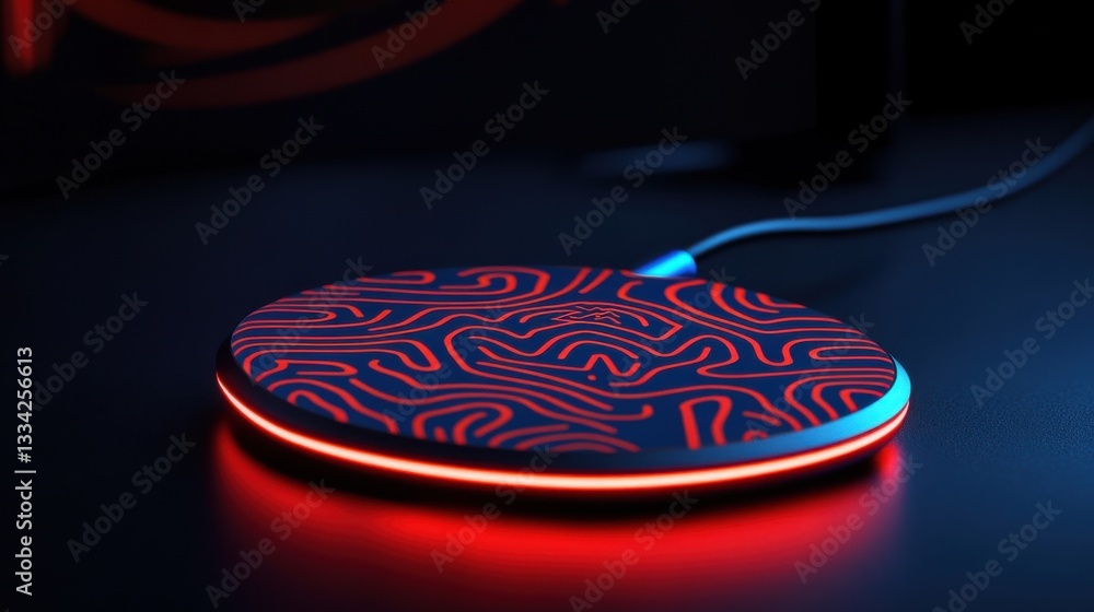 Poster abstract wireless charger with colorful led light patterns