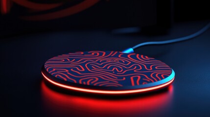 Obraz premium Abstract Wireless Charger with Colorful LED Light Patterns