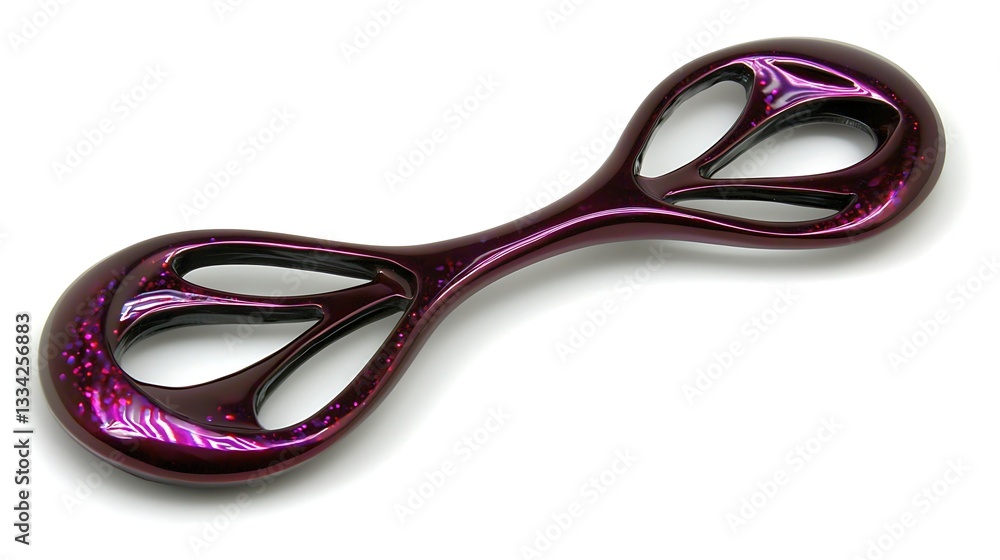 Aufkleber abstract design of a shiny purple object with unique curvy shapes and reflective surface