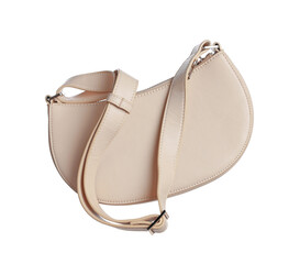 Stylish handbag in air isolated on white