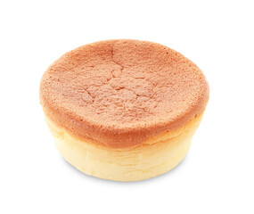 Tasty Japanese Castella sponge cake isolated on white