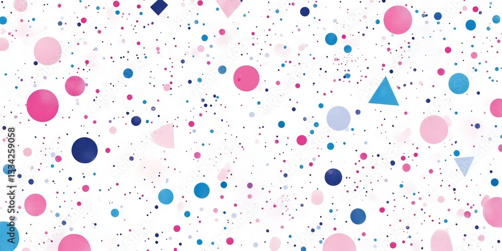 Poster abstract pattern shows circles triangles and dots with watercolor textures