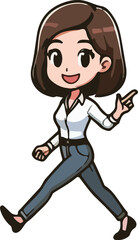 Cartoon Casual business woman character