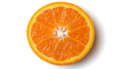 Freshly Sliced Orange with Vibrant Color and Texture on a White Background for Culinary and Health Concepts