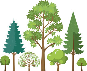 Obraz premium set of green trees