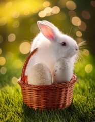 Easter holiday, festive bunny, dyed eggs for the bright holiday