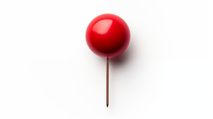 Red Round Push Pin Office Supply Stationery Closeup