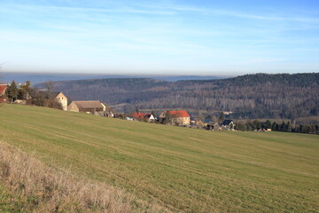 landscape around Cotta near Pirna, Saxony, Germany