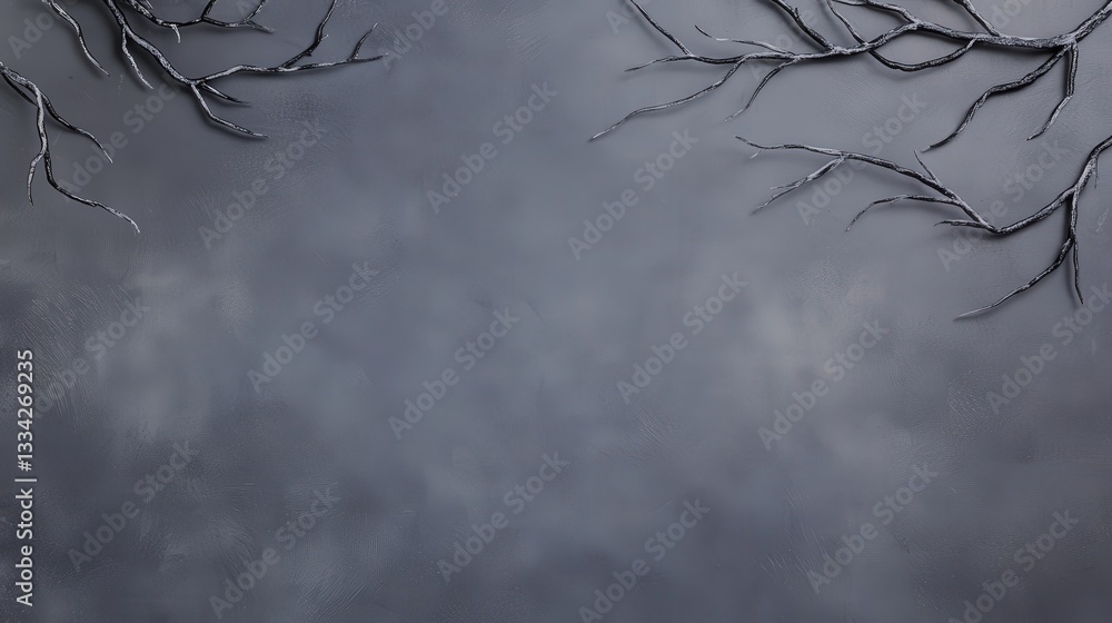 Poster a moody, dark sky serves as a backdrop for skeletal branches, creating an atmospheric, introspective